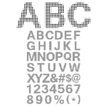 Pixel Font - Alphabets and numerals characters in retro square pixel font 스톡 일러스트