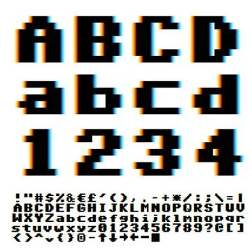 Pixel font Ilustración de archivo