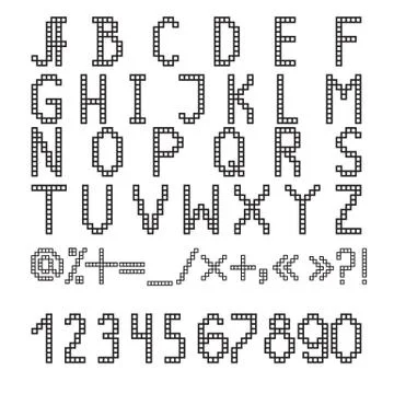 Pixel font Stock Illustration