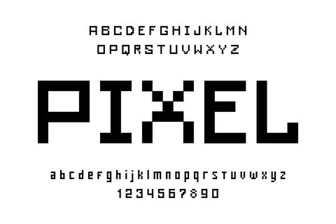 Pixel Font Illustrazione stock