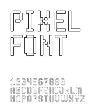 Pixel font set Stock Illustration
