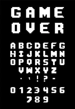 Pixel Font for Video Games. Stock Illustration