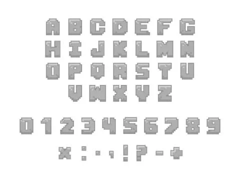 Pixel Font for Video Games. Stock Illustration
