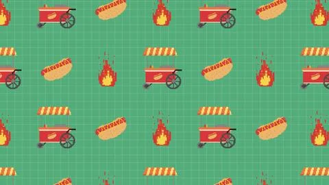 Pixel Food Desing Background Stock Illustration