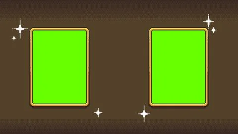 Pixel frame set with green screen windows Stock Illustration