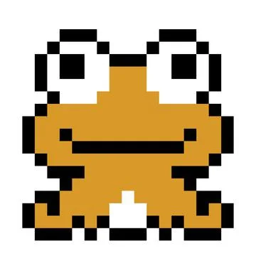 Pixel frog image. cross stitch pattern vector illustration. イラスト素材