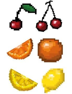 Pixel fruits Stock Illustration
