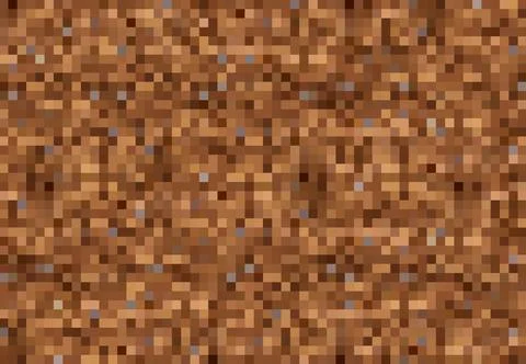 Pixel game background, cubic pixel ground or rock Stock Illustration