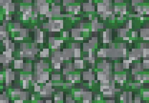 Pixel game background with grass and ground blocks Stock Illustration