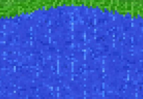 Pixel game background with river waterfall water Illustrazione stock