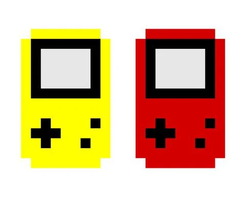 Pixel game console portable handheld image. for game assets Stock Illustration
