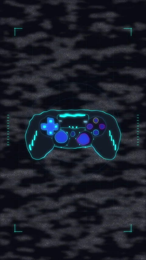 Pixel game controller loop animation with glitch texture effect Stock Footage 346644974