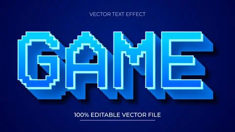 Pixel Game editable text effect template Illustrazione stock