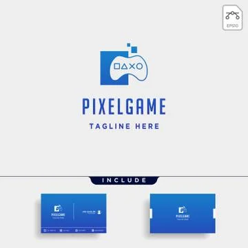 Pixel game logo design vector illustration icon element isolated Stock Illustration