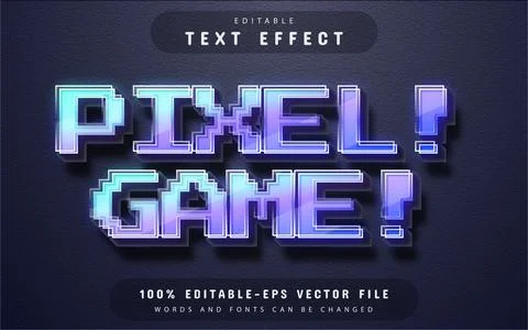 Pixel game text effect editable Stock Illustration