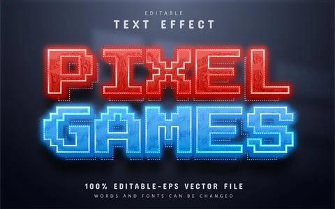 Pixel game text effect Stock Illustration