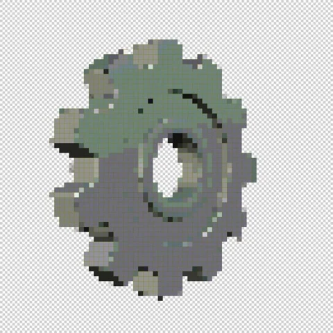 Pixel GEAR 8 bit loop animation Stock Footage 228680031