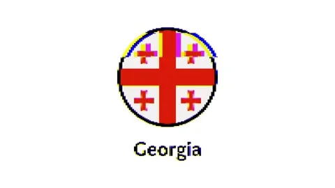 Pixel Georgia flag with glitch effect on white background Stock Footage 246580379