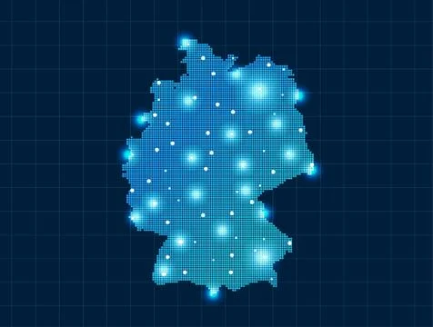Pixel Germany map Stock Illustration