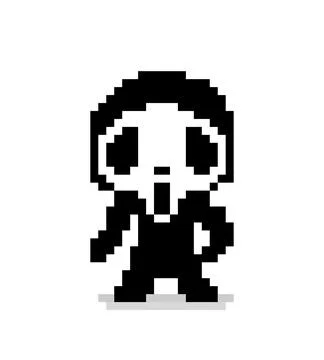 Pixel ghost image. cross stitch pattern vector illustration. Stock Illustration