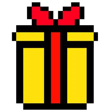 Pixel gift icon. gift box sign. pixel art icon vector 8 bit game. gift icon. Stockillustratie