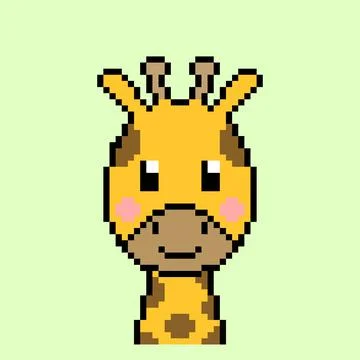 Pixel giraffe image for game assets. Illustrazione stock