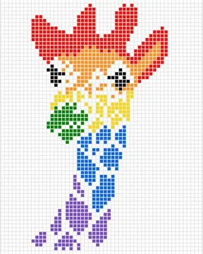 Pixel giraffe pattern image. Vector Illustration of mosaic tiles Illustrazione stock