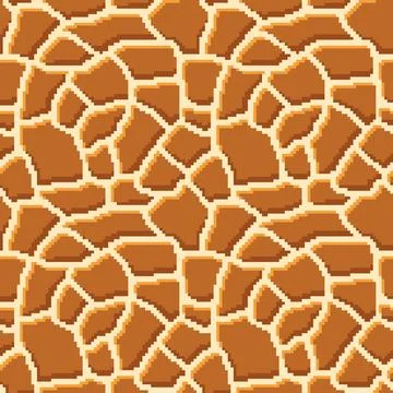 Pixel Giraffe Skin Seamless Pattern イラスト素材