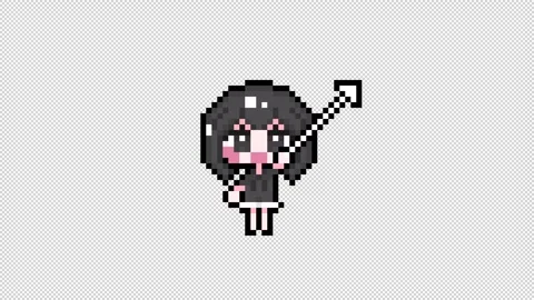 Pixel girl 01 cursor Looping  animation. 1080p (6) Stock Footage 317676508