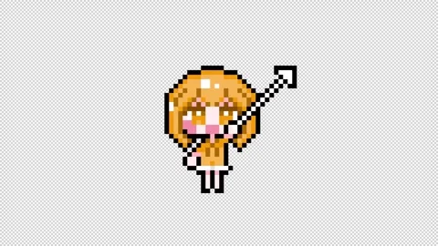 Pixel girl 01 cursor Looping  animation. 1080p (8) Stock Footage 317676517