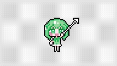 Pixel girl 01 cursor Looping  animation. 1080p (5) Stock Footage 317676525