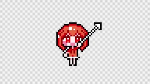 Pixel girl 01 cursor Looping  animation. 1080p (4) Stock Footage 317676529
