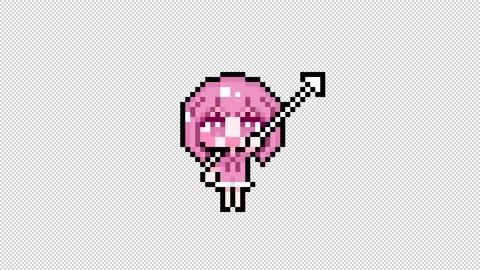 Pixel girl 01 cursor Looping  animation. 1080p (1) Stock-Footage 317676556