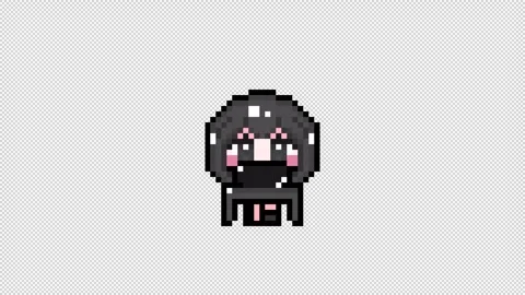 Pixel girl 01 personal computer Looping  animation. 1080p (6) Stock Footage 317676247