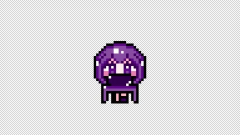Pixel girl 01 personal computer Looping  animation. 1080p (7) Stock Footage 317676268
