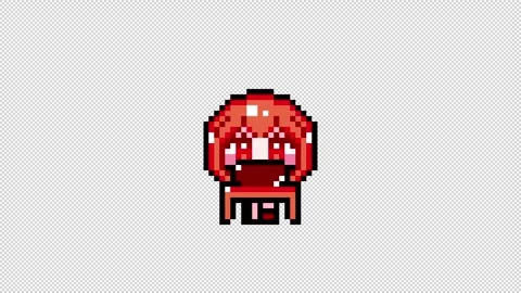 Pixel girl 01 personal computer Looping  animation. 1080p (4) Stock Footage 317676276