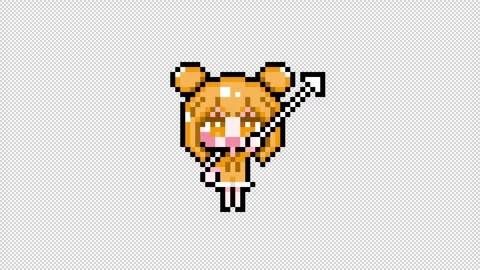 Pixel girl 02 cursor Looping  animation. 1080p (8) Stock Footage 317676430