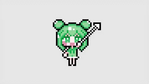 Pixel girl 02 cursor Looping  animation. 1080p (5) Stock Footage 317676502