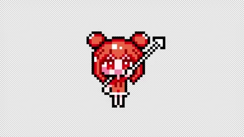 Pixel girl 02 cursor Looping  animation. 1080p (4) Stock Footage 317676504