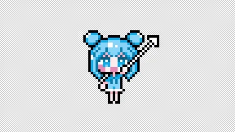 Pixel girl 02 cursor Looping  animation. 1080p (2) Stock Footage 317676520