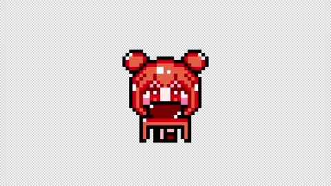 Pixel girl 02 personal computer Looping  animation. 1080p (4) Stock Footage 317676261