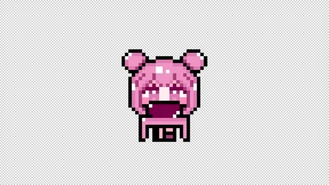 Pixel girl 02 personal computer Looping  animation. 1080p (1) Stock Footage 317676271