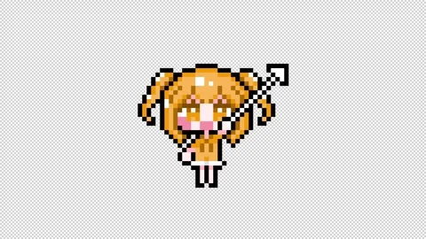 Pixel girl 03 cursor Looping  animation. 1080p (8) Stock Footage 317676399