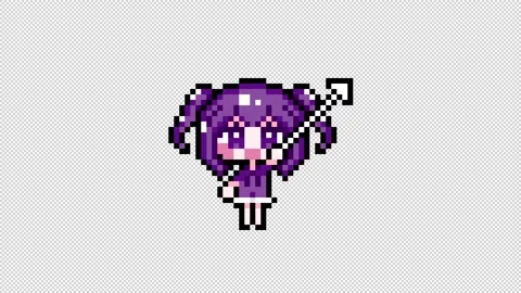 Pixel girl 03 cursor Looping  animation. 1080p (7) Stock Footage 317676401
