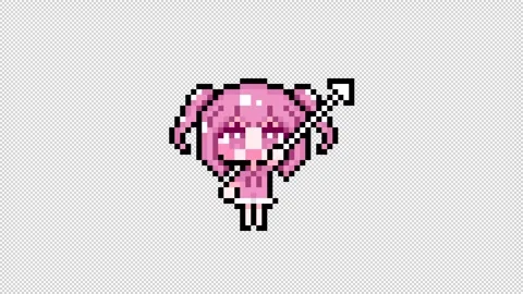 Pixel girl 03 cursor Looping  animation. 1080p (1) Stock Footage 317676428