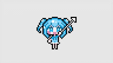 Pixel girl 03 cursor Looping  animation. 1080p (2) Stock Footage 317676438
