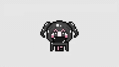 Pixel girl 03 personal computer Looping  animation. 1080p (6) Stock Footage 317676087