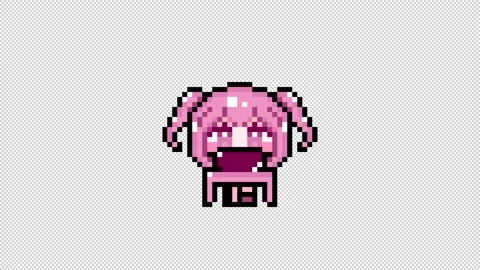 Pixel girl 03 personal computer Looping  animation. 1080p (1) Stock Footage 317676178