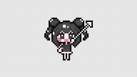 Pixel girl 04 cursor Looping  animation. 1080p (6) Stock Footage 317676560