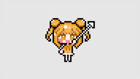 Pixel girl 04 cursor Looping  animation. 1080p (8) Stockbeeldmateriaal 317676578